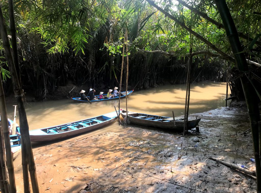 Getting ready for the boat ride in Mekong Delta