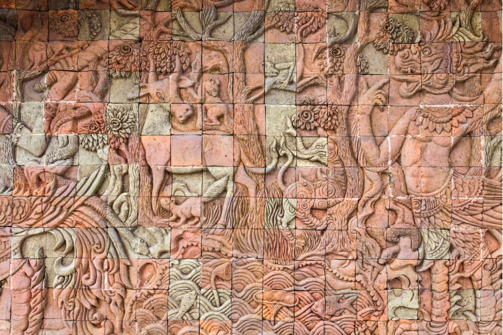 Stories from Thai Mythology on walls around the Royal Pagoda