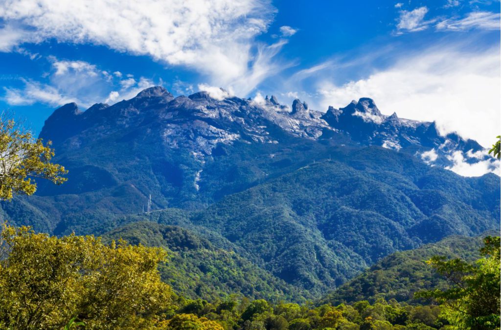 Mount Kinabalu, the highest peak in Borneo