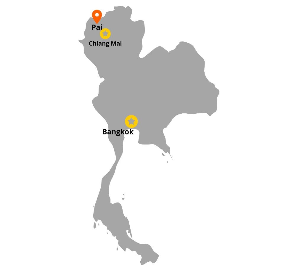 Location of Pai in Thailand