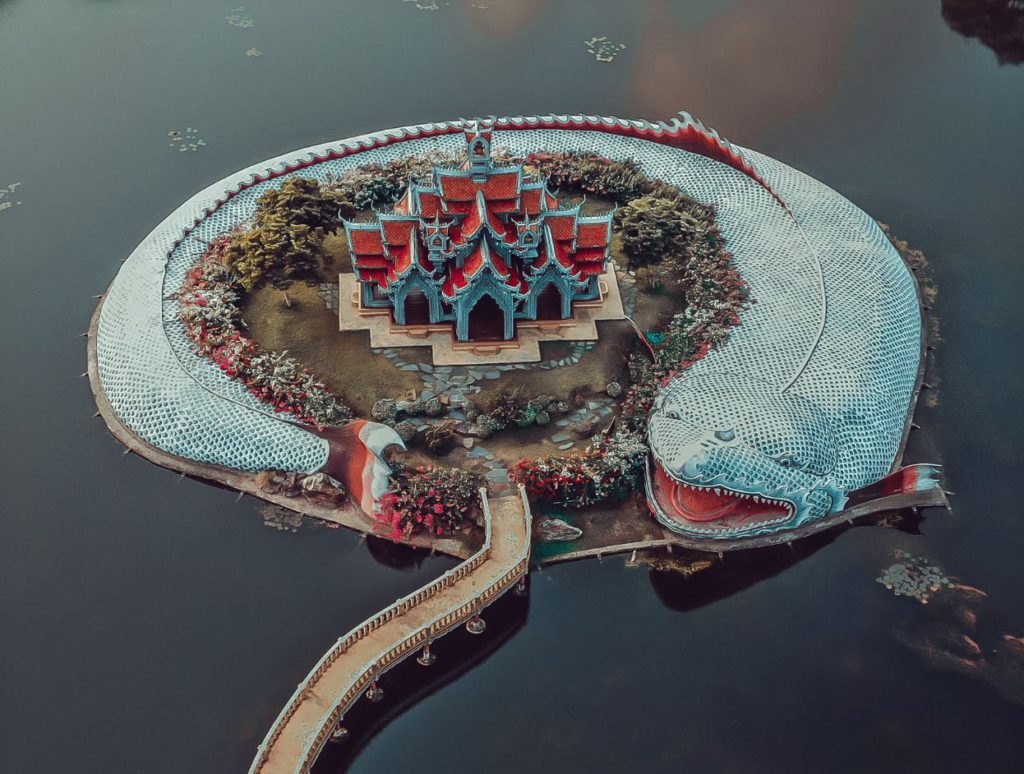 Aerial view of Mount Sumeru inside Ancient City