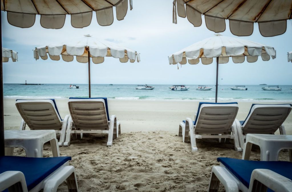 Deck chair at the beach on Koh Samet