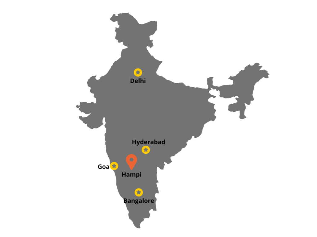 Hampi location in India