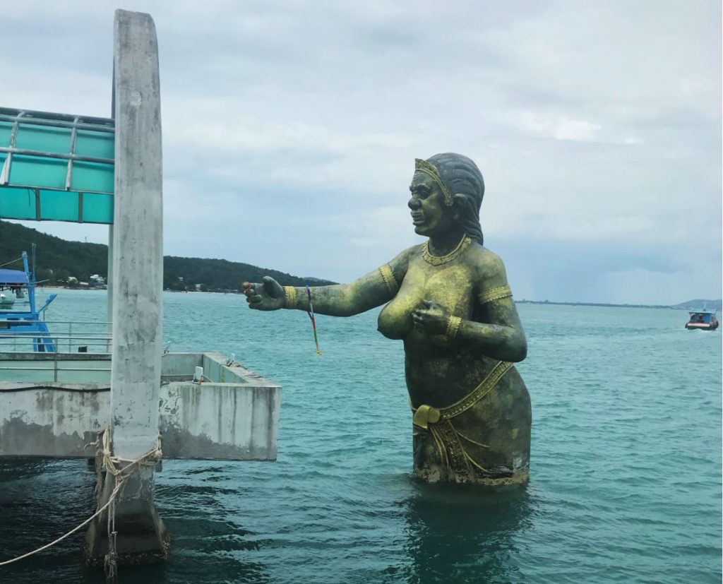 Koh Samet PierStatue of an ogress from a local tale at Koh Samet Pier