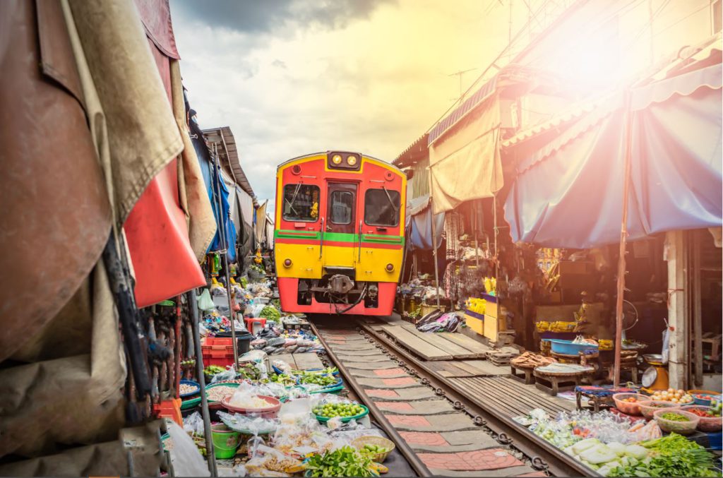 Maeklong Train Market