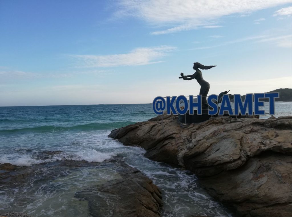 Mermaid statue in Koh Samet from the local tale Phra Aphai Mani