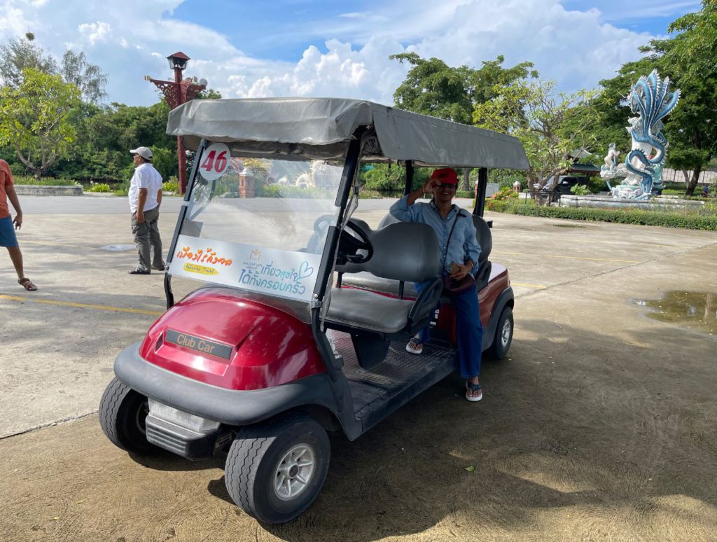 Renting a golf cart at Ancient City