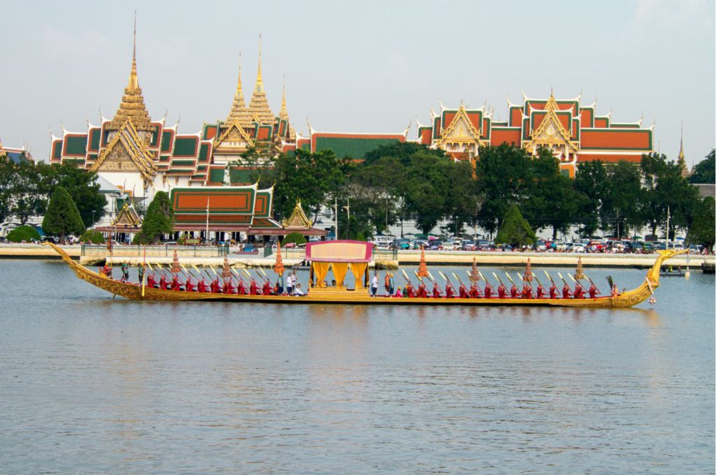 A barge on Chao Phraya river during a royal procession