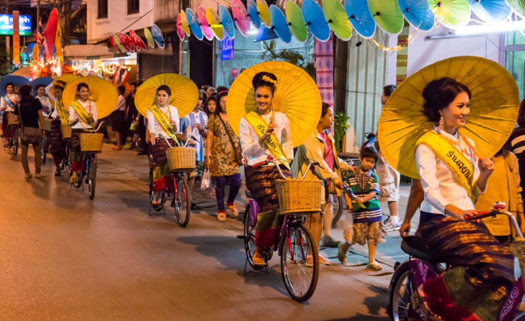 Beauty Paegent in Bo Sang umbrella festival, Festival in thailand