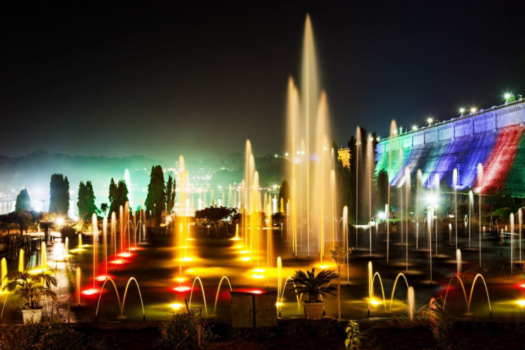 Light Show at night at Brindavan Gardens, day trip to Mysore