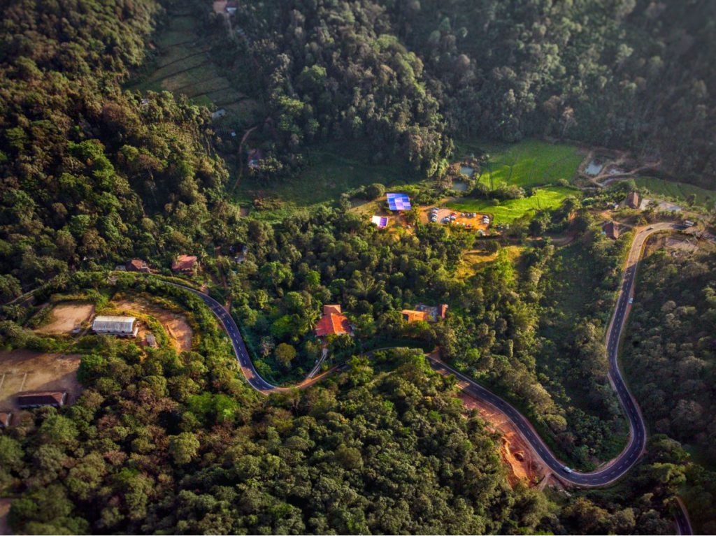 Aerial View of Road to Coorg