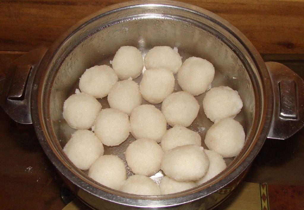 Traditional Coorgi breakfast of rice balls