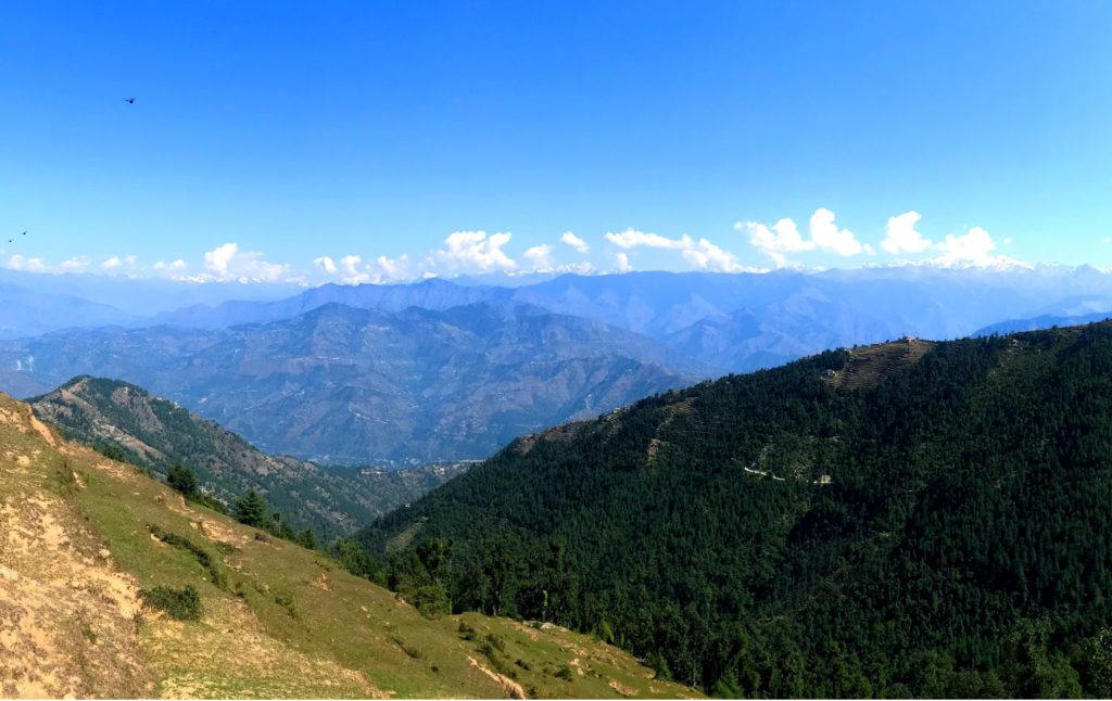 View of Dauladhar range on the way to Khajjiar