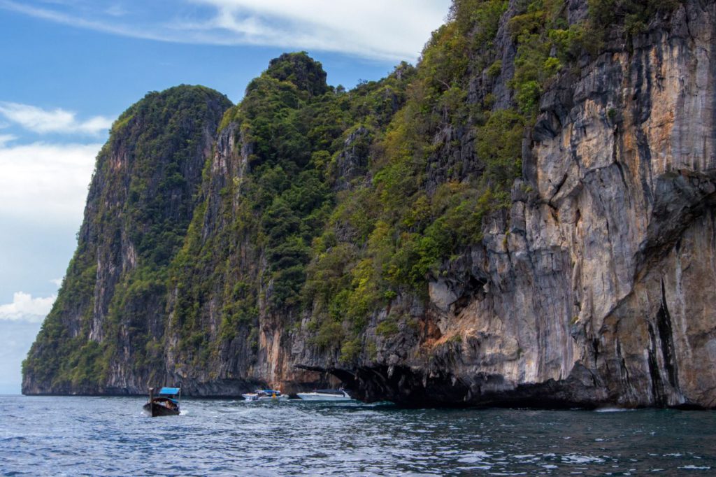 Arriving by boat near the shores of Ko Phi Phi