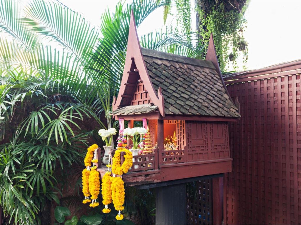 A Thai-style shrine, usually present outside most buildings