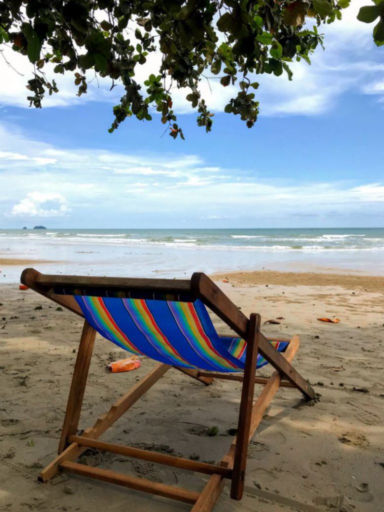 Deck Chair on White Sand Beach