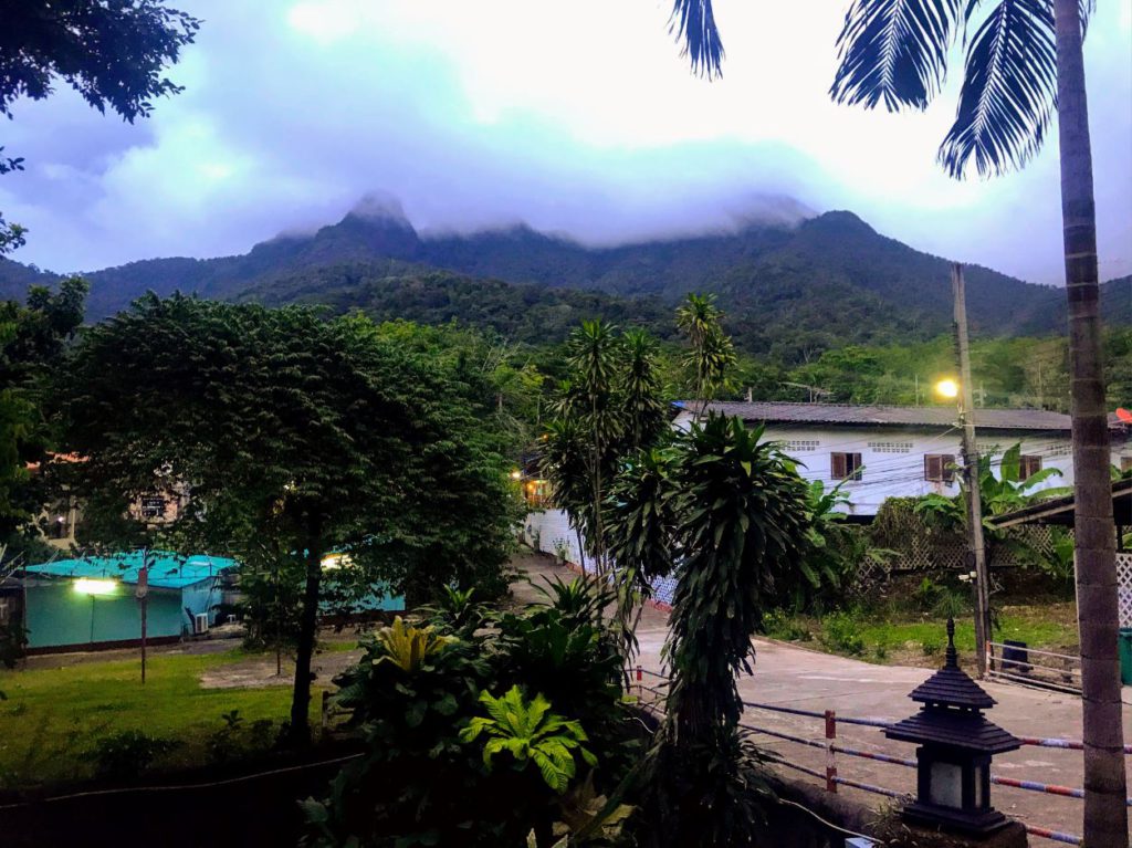Mist covered hills during monsoon in Koh Chang