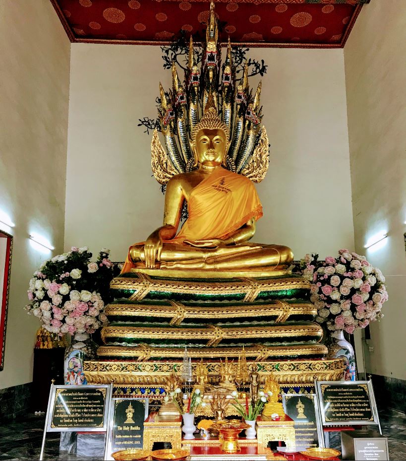 Seated Buddha Statue with seven headed Naga