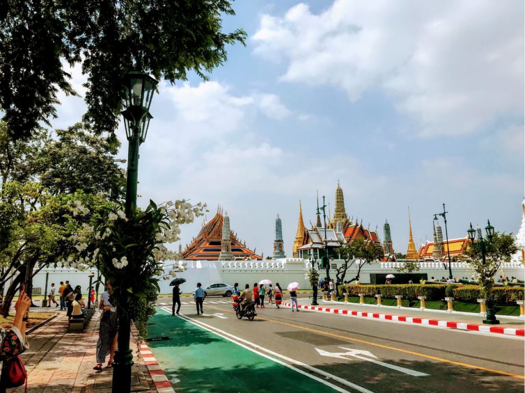 Walking towards the entrance of Grand Palace