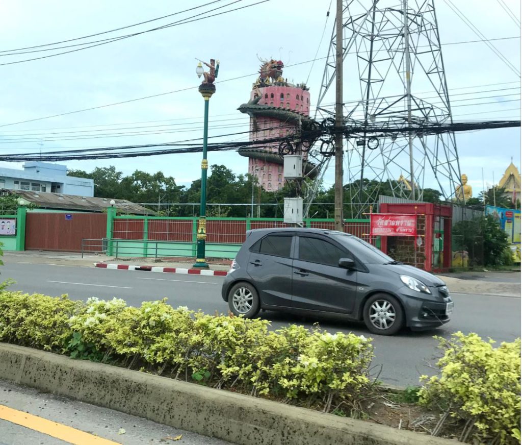 Wat Samphran as spotted from a distance