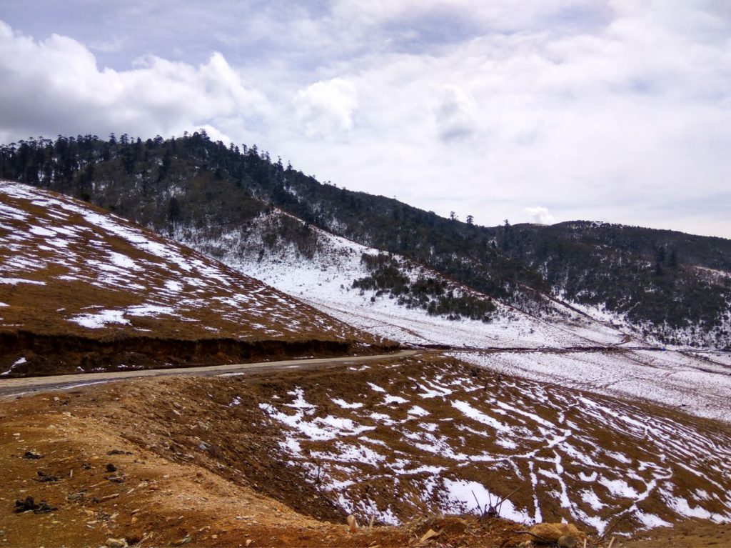 Day after snowfall in Phobjikha