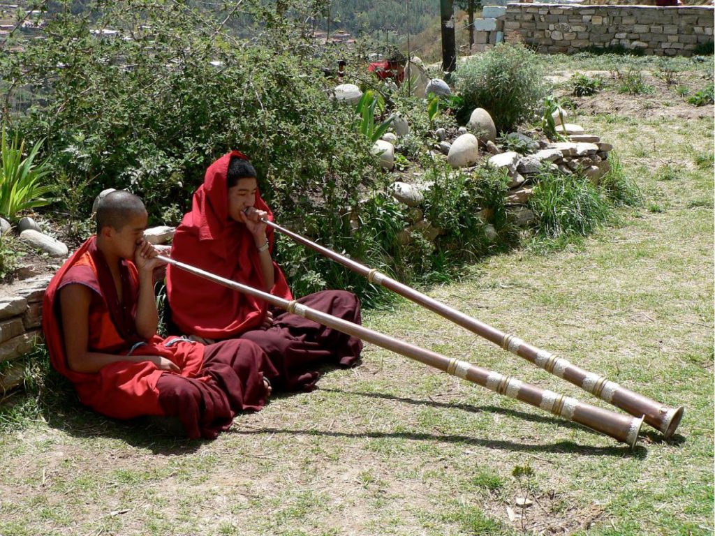 Monks outside the monastery