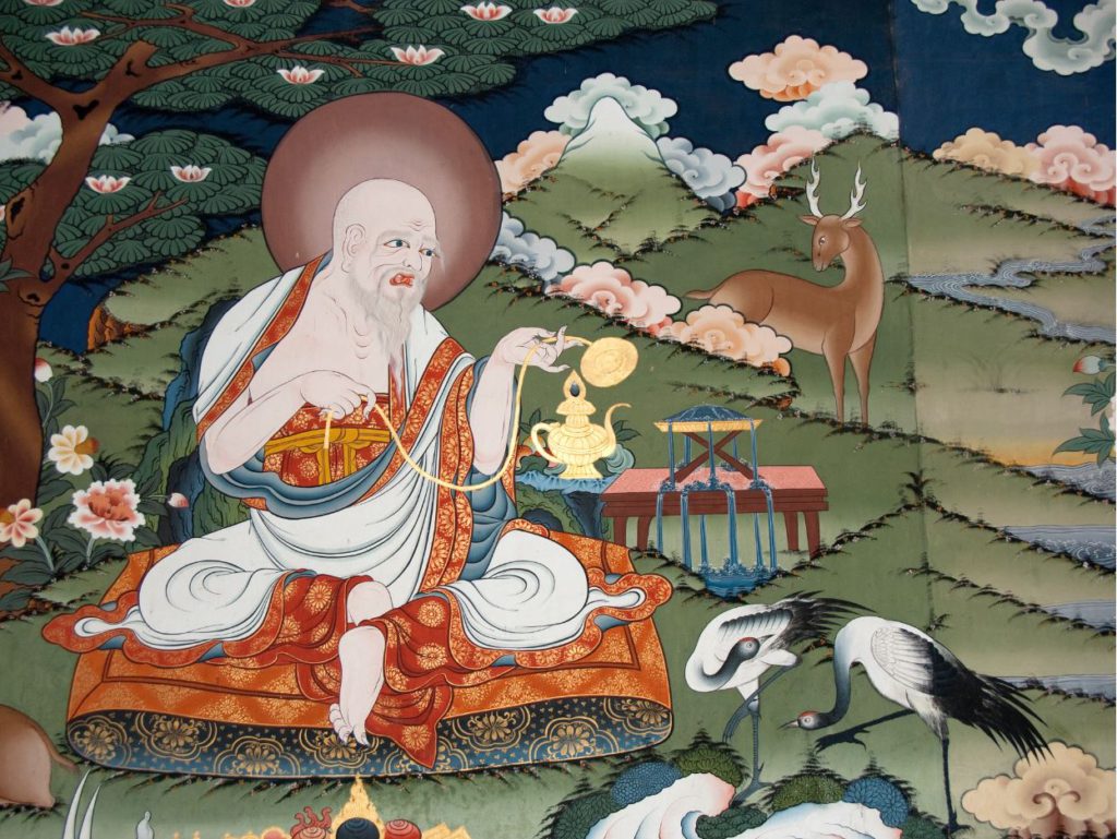 Murals on Buddhist folklore inside the Dzong