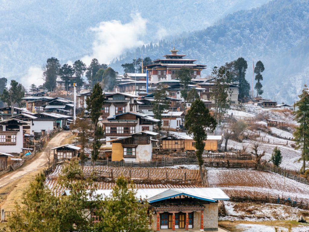 Phobjikha after a snowfall