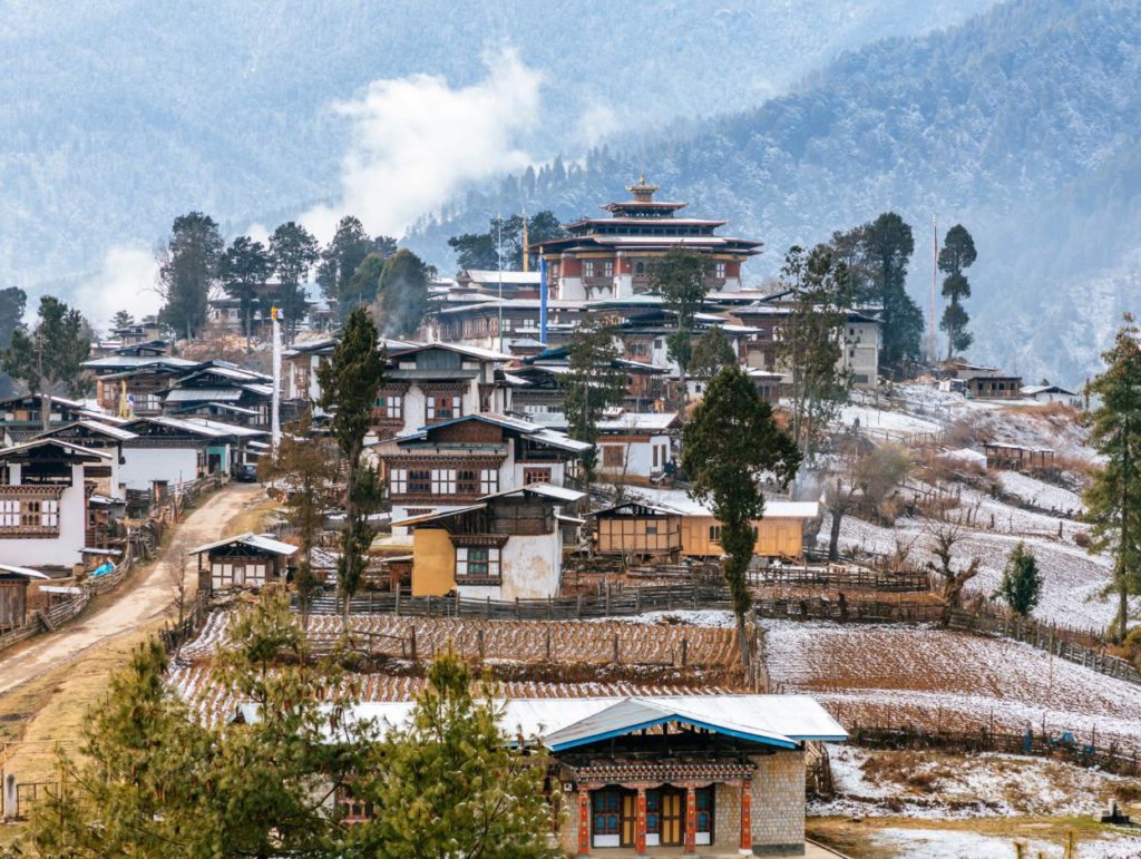 Phobjikha after a snowfall