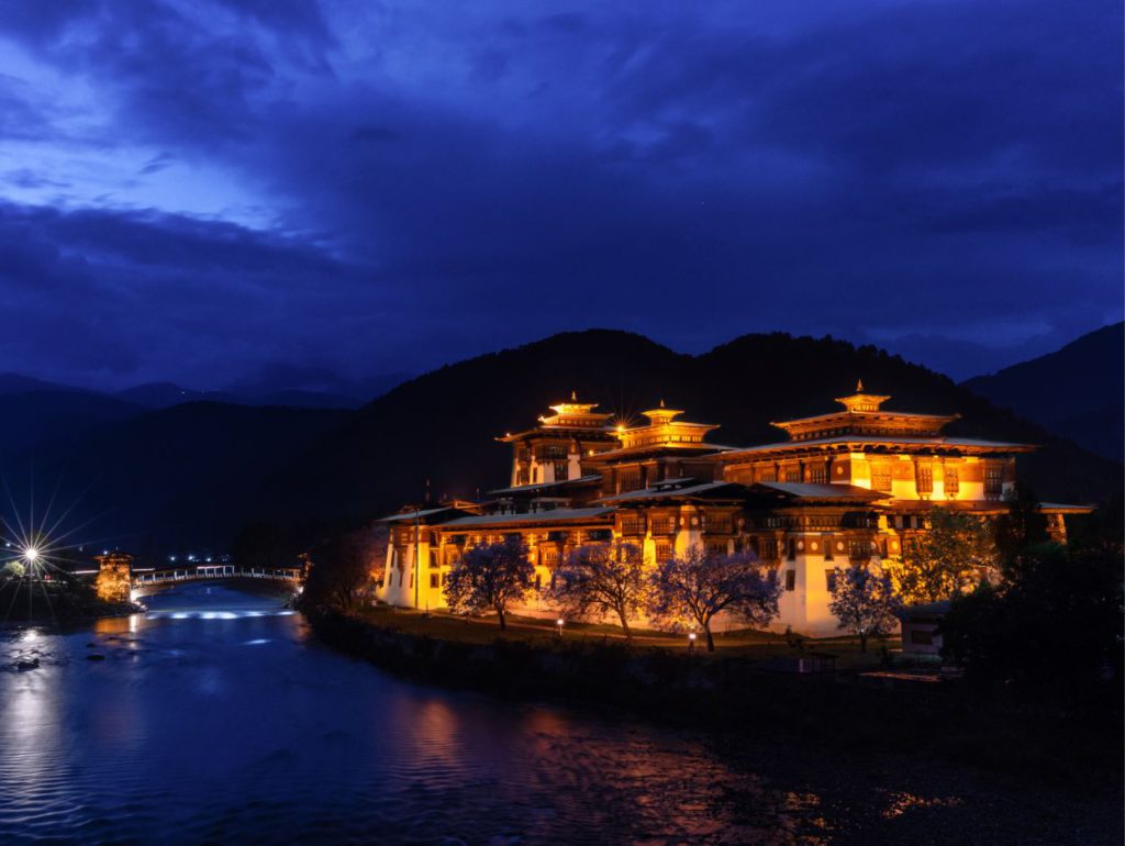 Punakha Dzong at night