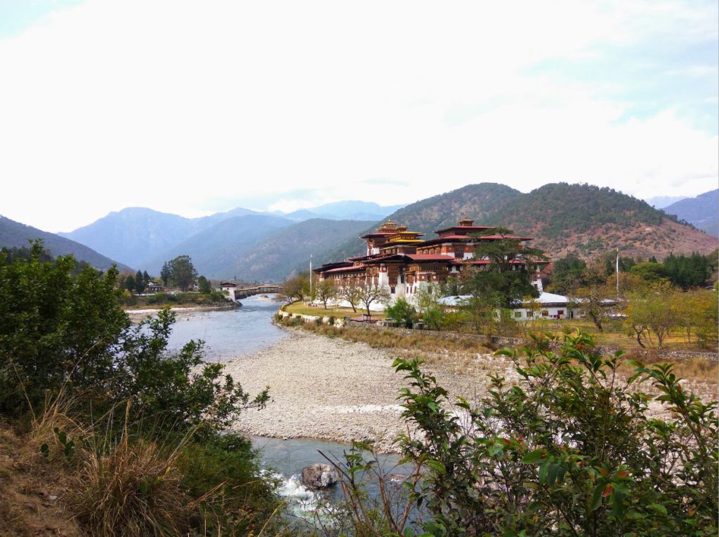 Punakha Dzong at the confluence of two rivers