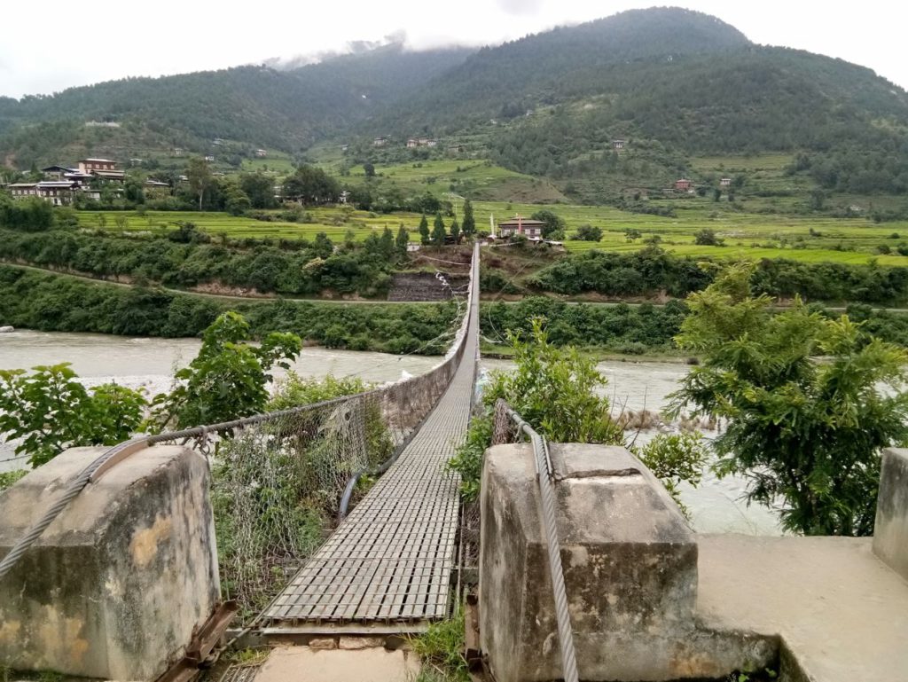 Suspension Bridge in Punakha