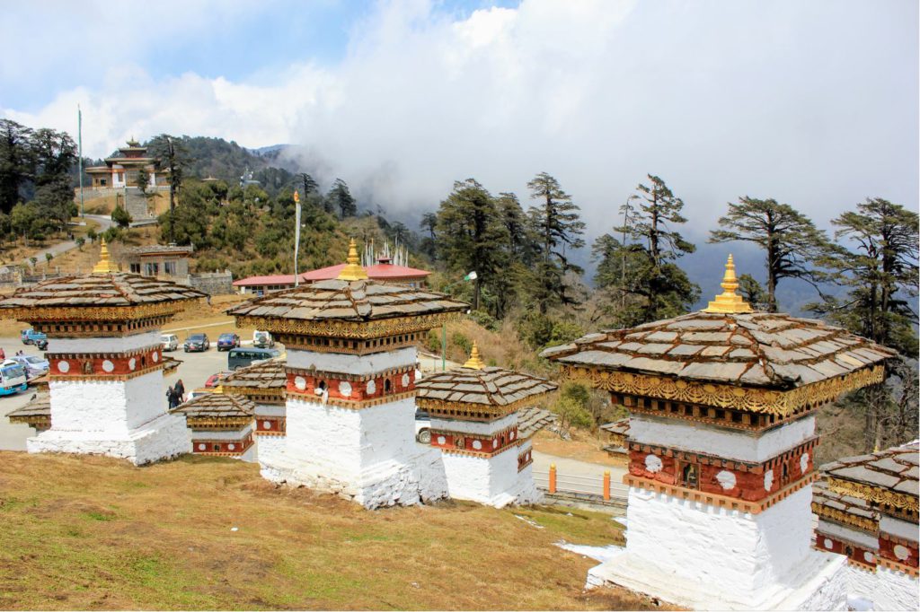 View from the top of the memorial at Dochula Pass