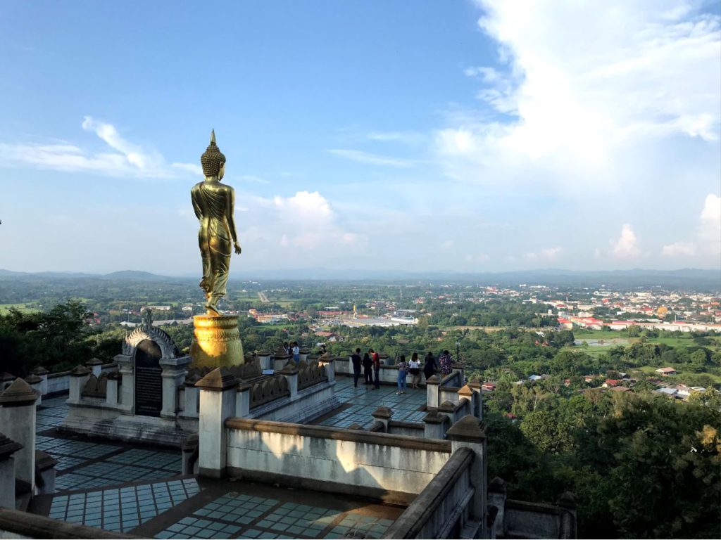 Golden Buddha Statue overlooking the Nan Valley