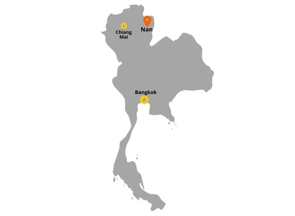Nan location in Thailand