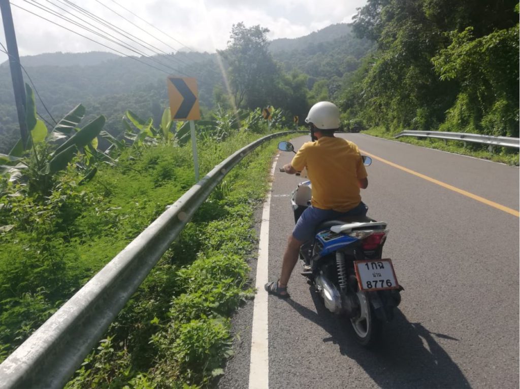 Riding a two wheeler in Nan