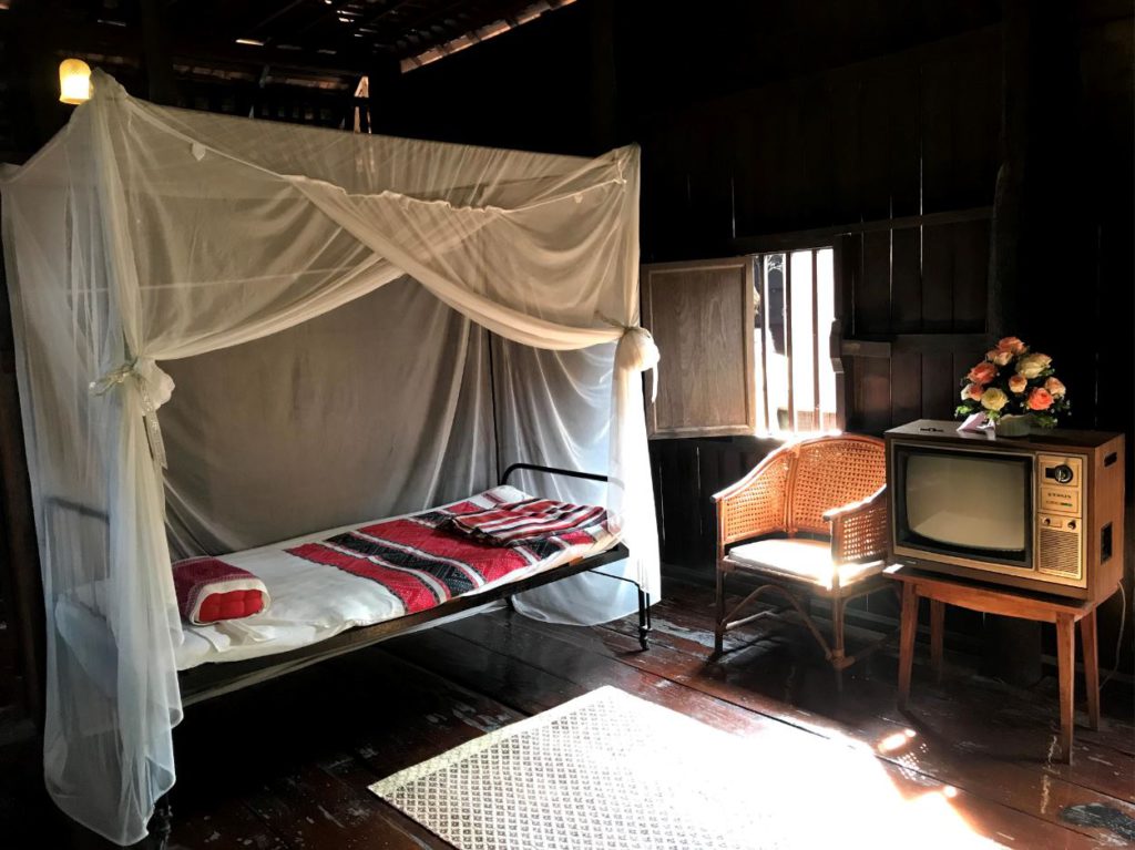 Traditional Lanna style bedroom from 1900s, Nan, Thailand