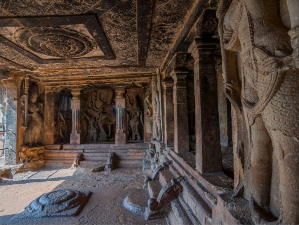 Engravings inside temple in Aihole