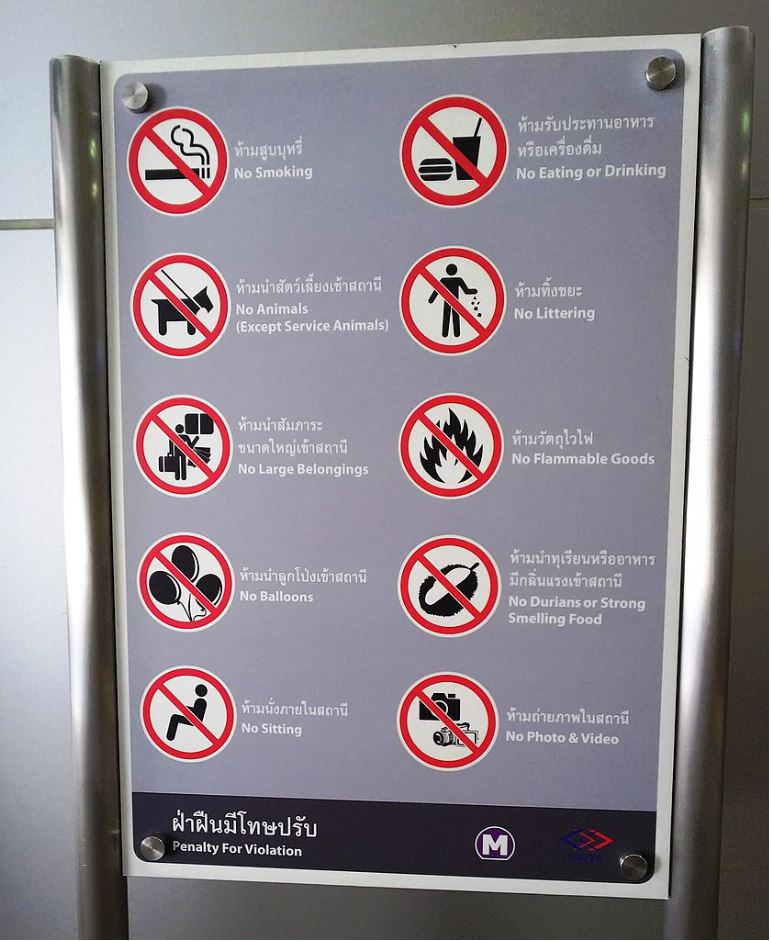 Bangkok Metro Rules and Regulations