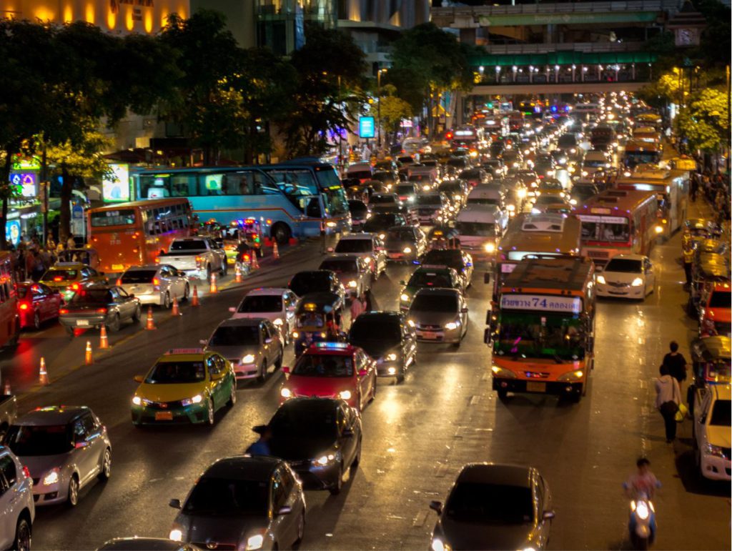 Bangkok traffic at night