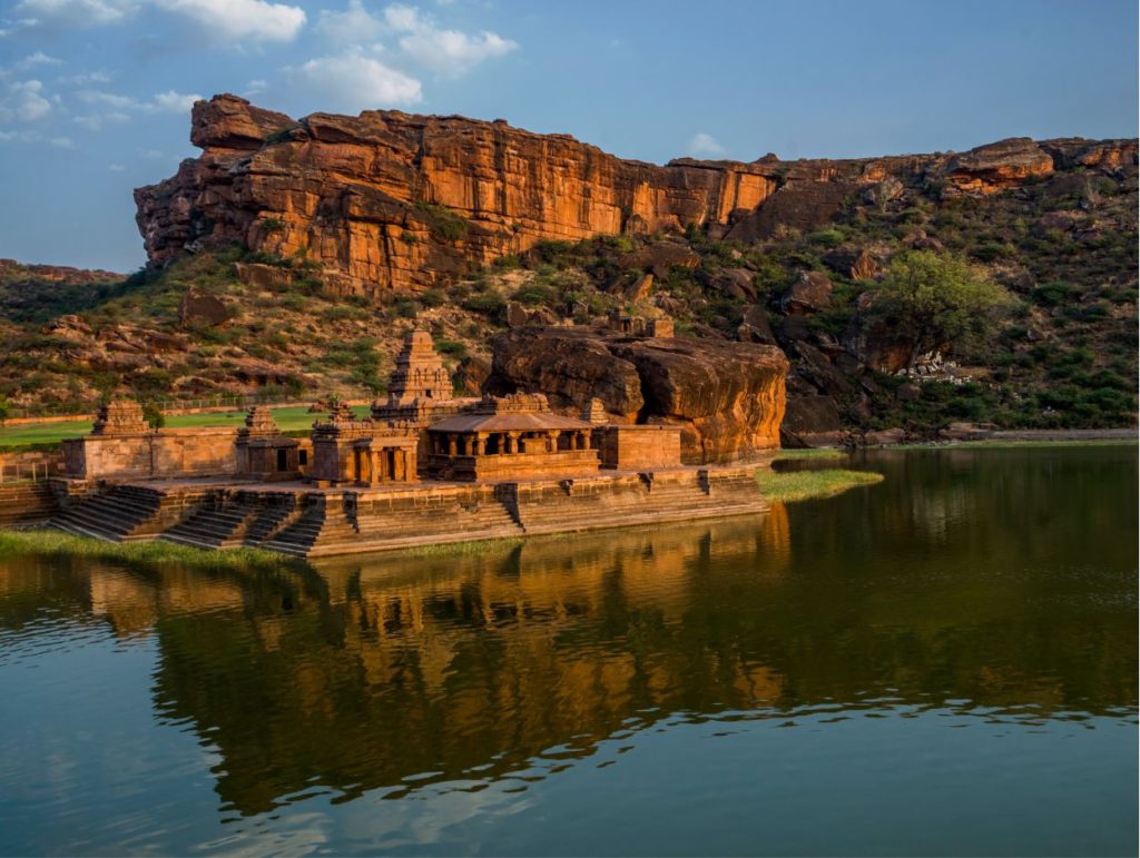 Bhutanatha temple next to Agasthya Lake in Badami