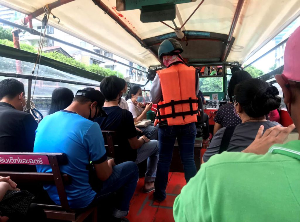 Inside Boat traveling in the canals, Bangkok