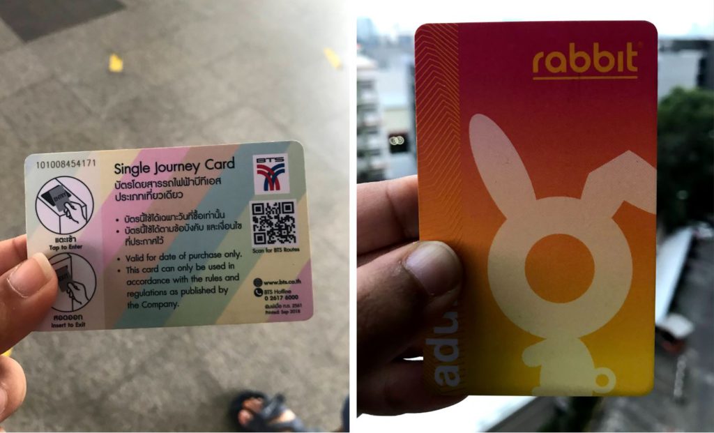 One time token (left) and Rabbit card (right) for BTS