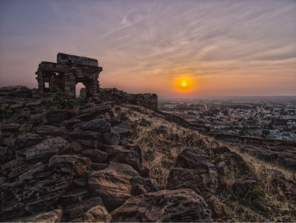 Sunset from the ruins of Badami Fort