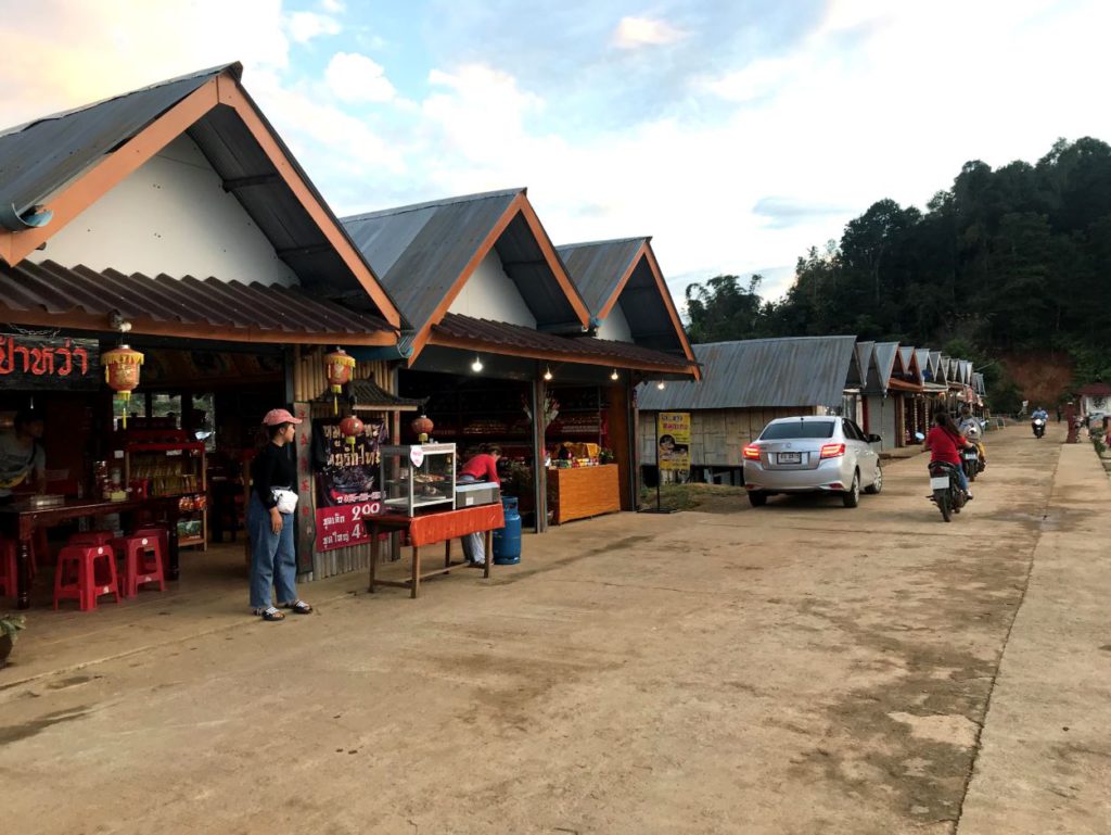 A small night market at Ban Rak Thai