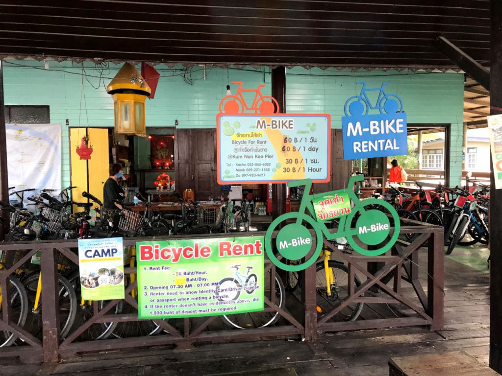 Bicycle rental Shop on the pier, Bang Kachao