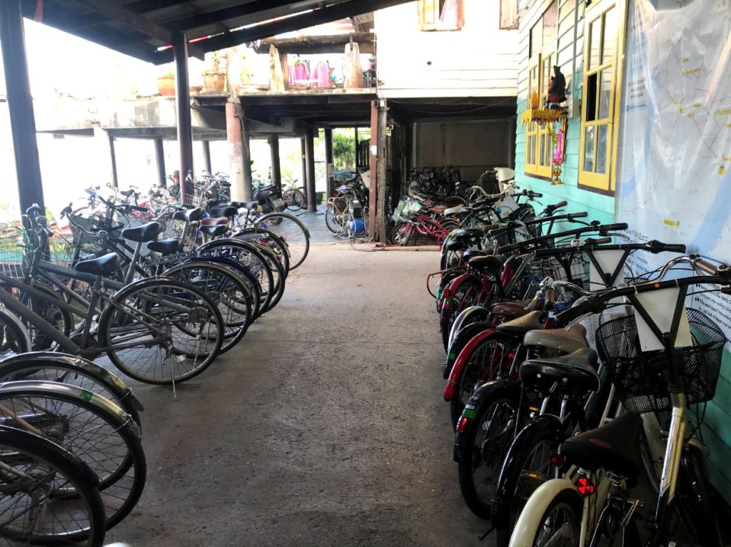Bicycles at cycle rental shop, Bang Kachao