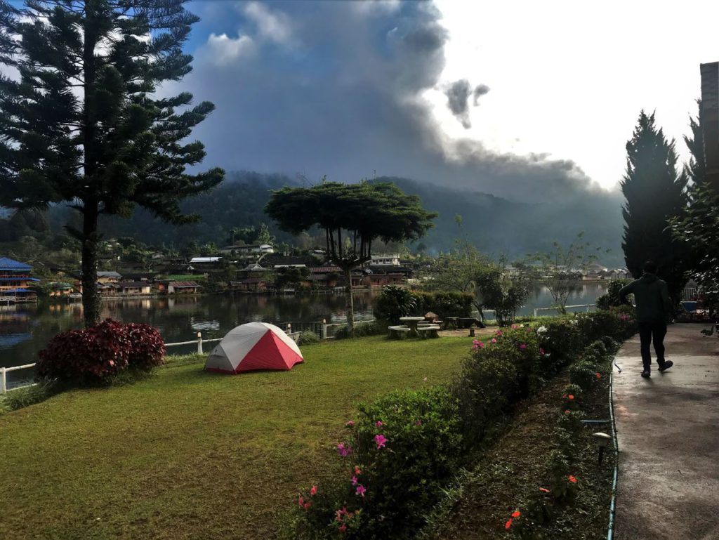 Camping next to Ban Rak Thai lake