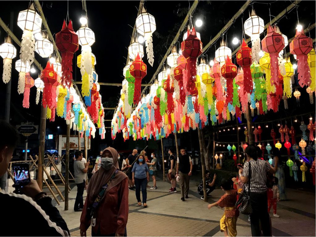 Lantern decoration on Loi Krathong Chiang Mai