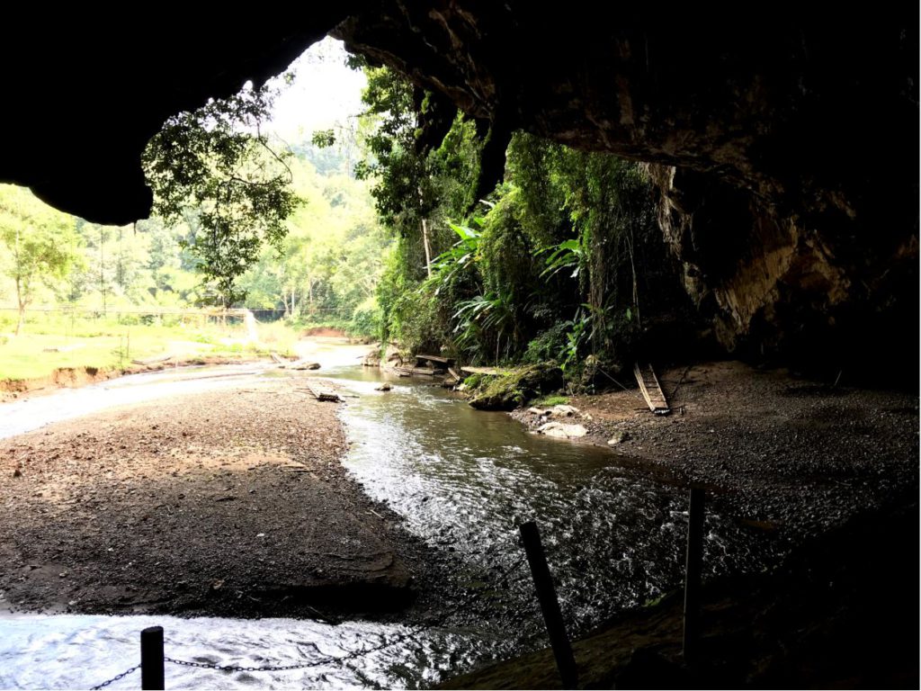 Mae Lam river in winters passing through Tham Lod caves